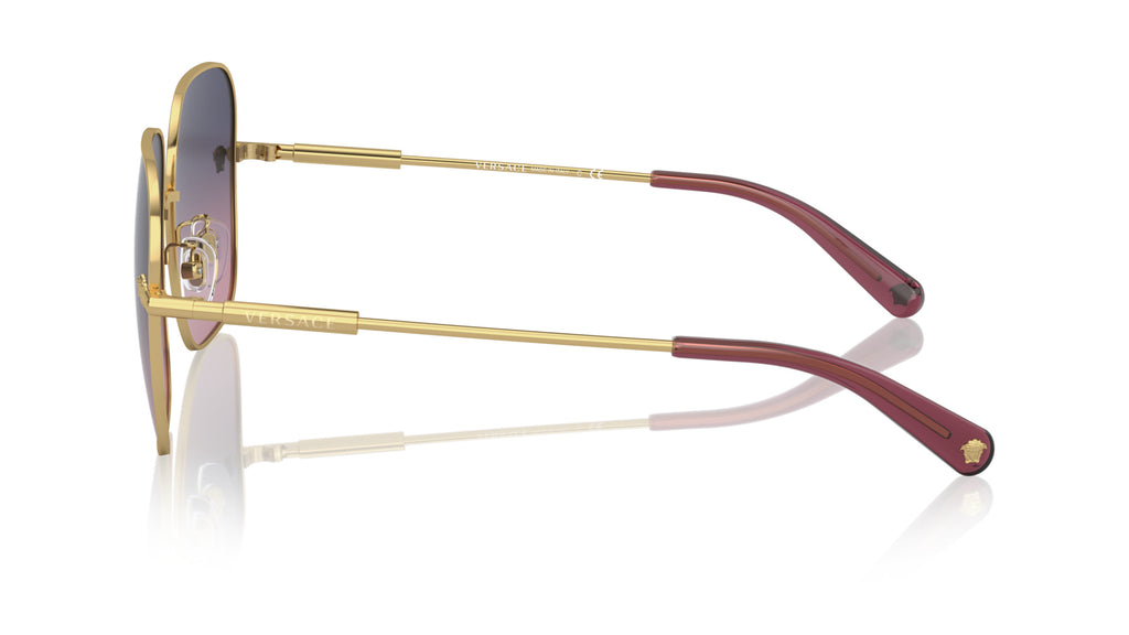 Lunettes de soleil Versace VE2246D 1002I6 – Or – vue de profil.