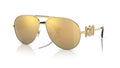 Lunettes de soleil Versace VE2249 10027P – Or – vue de trois quarts.