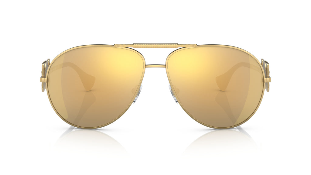Lunettes de soleil Versace VE2249 10027P – Or – vue de face.