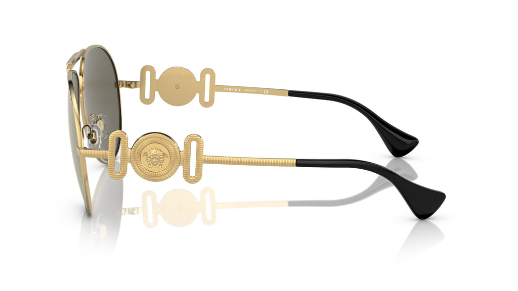 Lunettes de soleil Versace VE2249 10027P – Or – vue de profil.