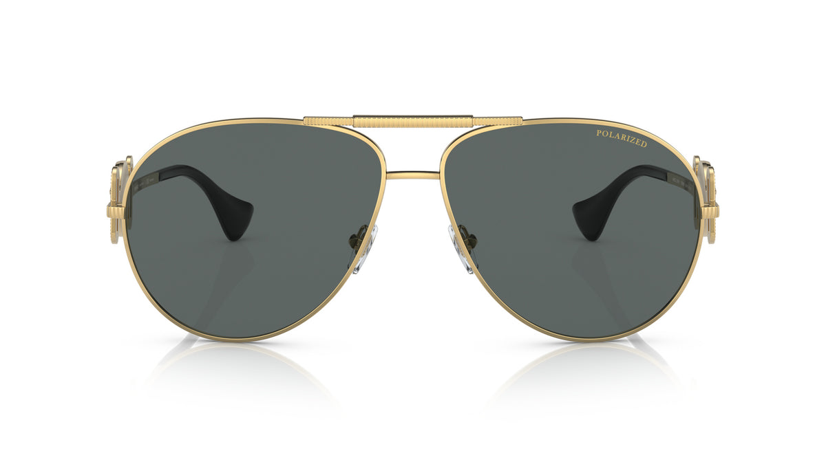 Lunettes de soleil Versace VE2249 100281 – Or – vue de face.