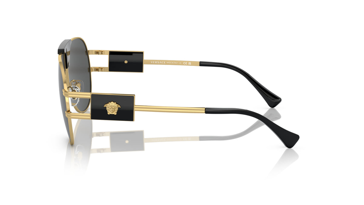 Lunettes de soleil Versace VE2252 100287 – Or – vue de profil.
