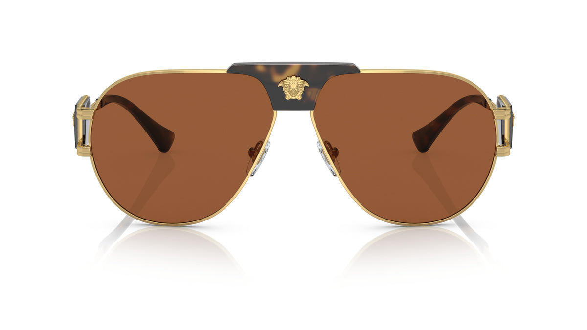 Lunettes de soleil Versace VE2252 147073 – Or – vue de face.