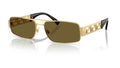 Lunettes de soleil Versace VE2257 100273 – Or – vue de trois quarts.