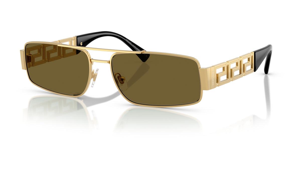 Lunettes de soleil Versace VE2257 100273 – Or – vue de trois quarts.