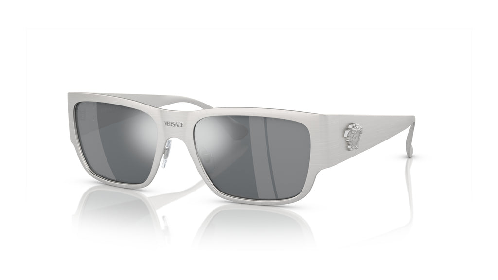 Lunettes de soleil Versace VE2262 12666G – Argent – vue de trois quarts.