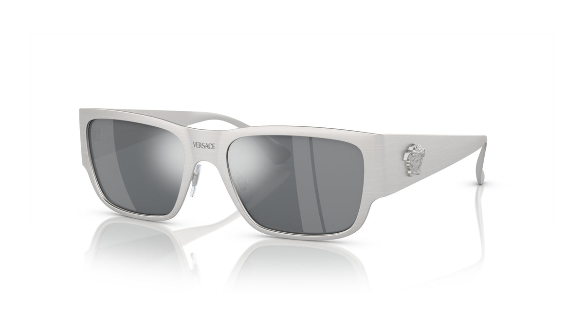Lunettes de soleil Versace VE2262 12666G – Argent – vue de trois quarts.