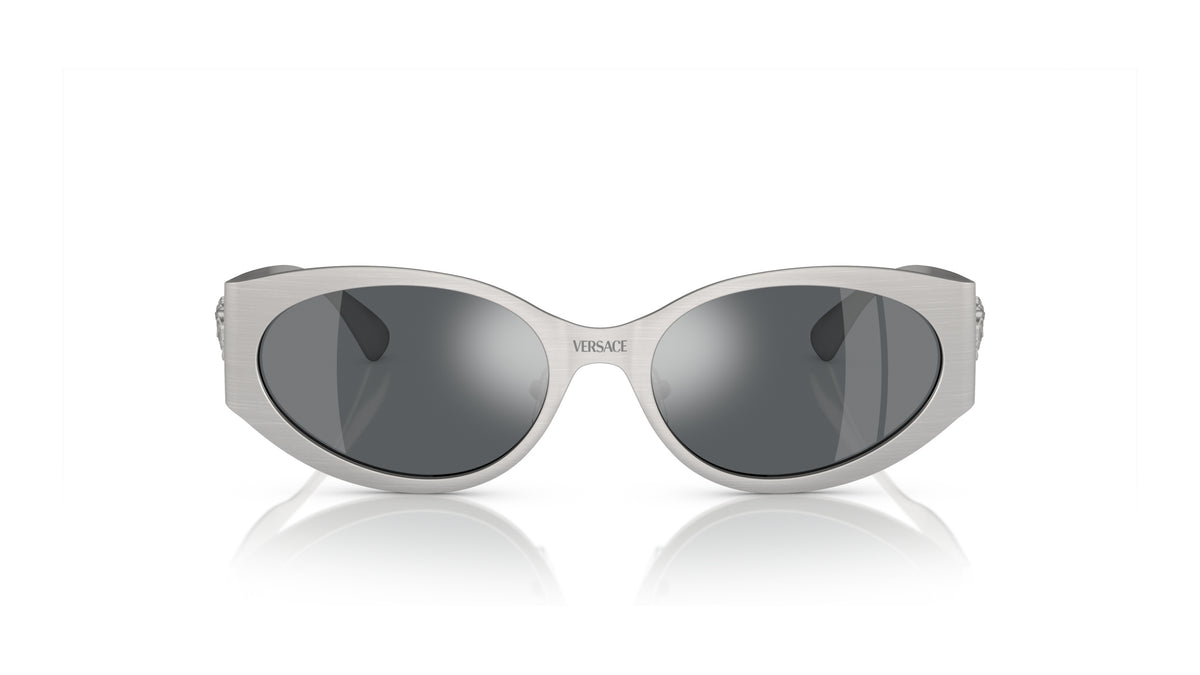 Lunettes de soleil Versace VE2263 12666G – Argent Mat – vue de face.