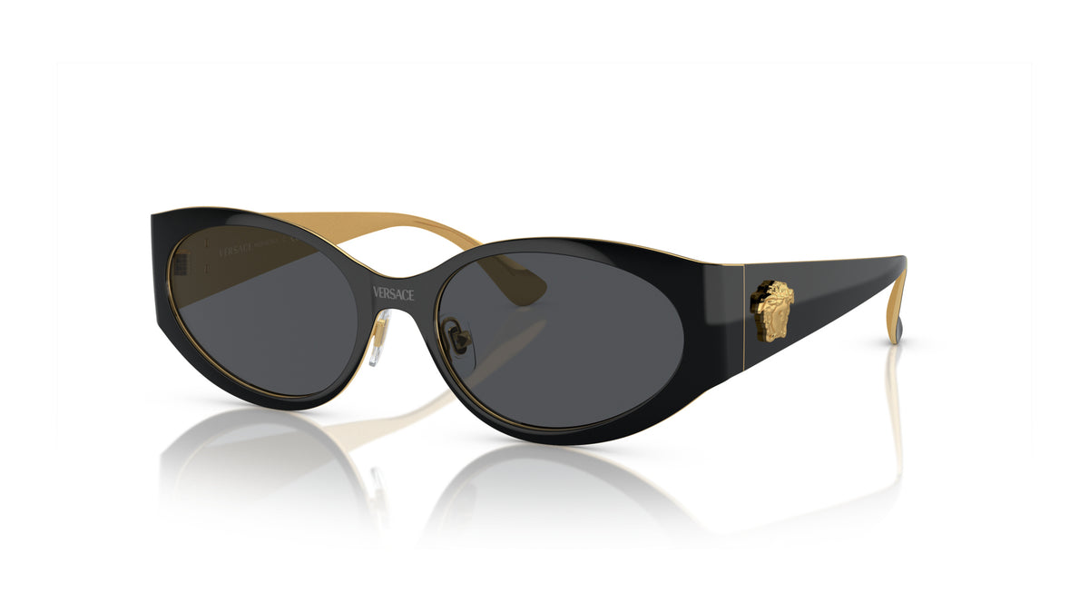 Lunettes de soleil Versace VE2263 143387 – Noir – vue de trois quarts.