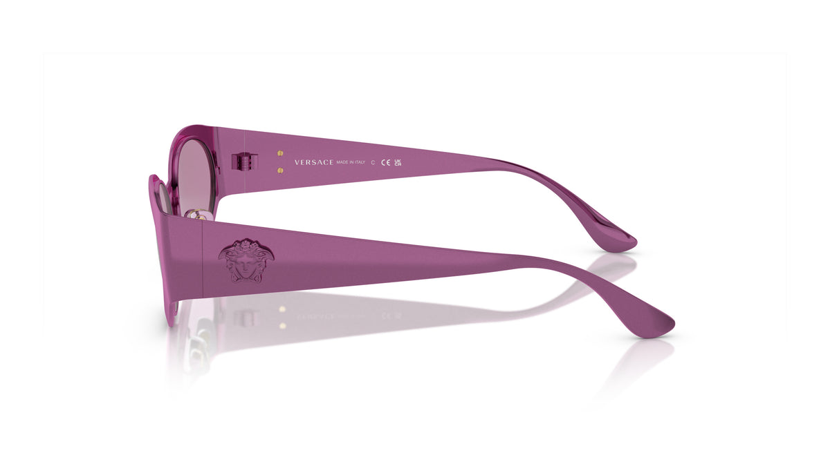 Lunettes de soleil Versace VE2263 1503AK – Fuchsia métallisé – vue de profil.