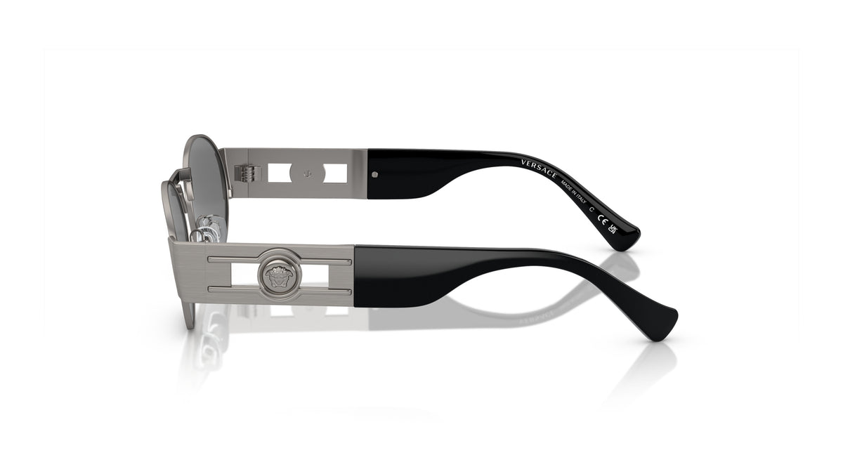 Lunettes de soleil Versace VE2264 10016G – Gunmetal mat – vue de profil.