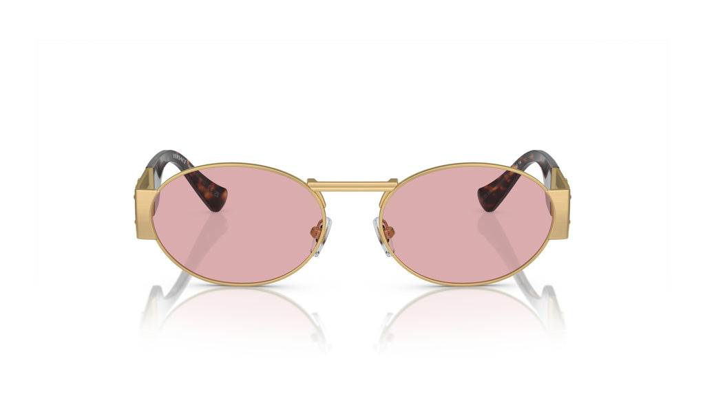 Lunettes de soleil Versace VE2264 100284 – Or mat – vue de face.