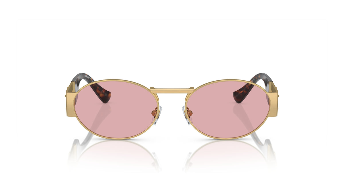 Lunettes de soleil Versace VE2264 100284 – Or mat – vue de face.