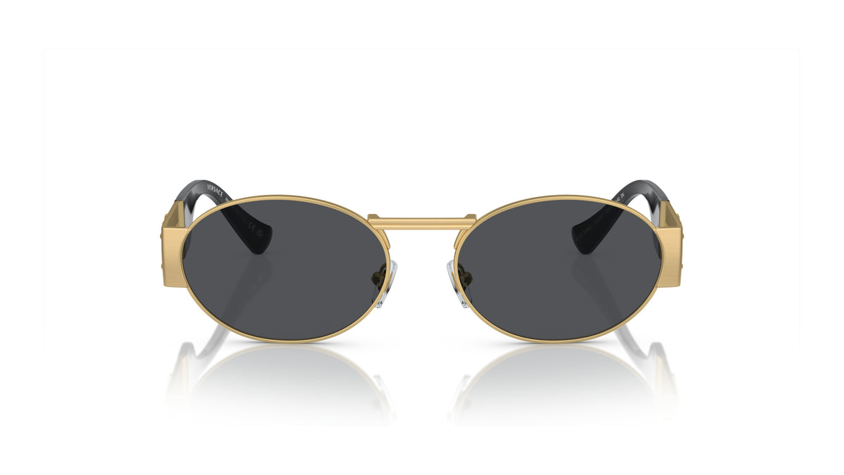 Lunettes de soleil Versace VE2264 100287 – Or mat – vue de face.