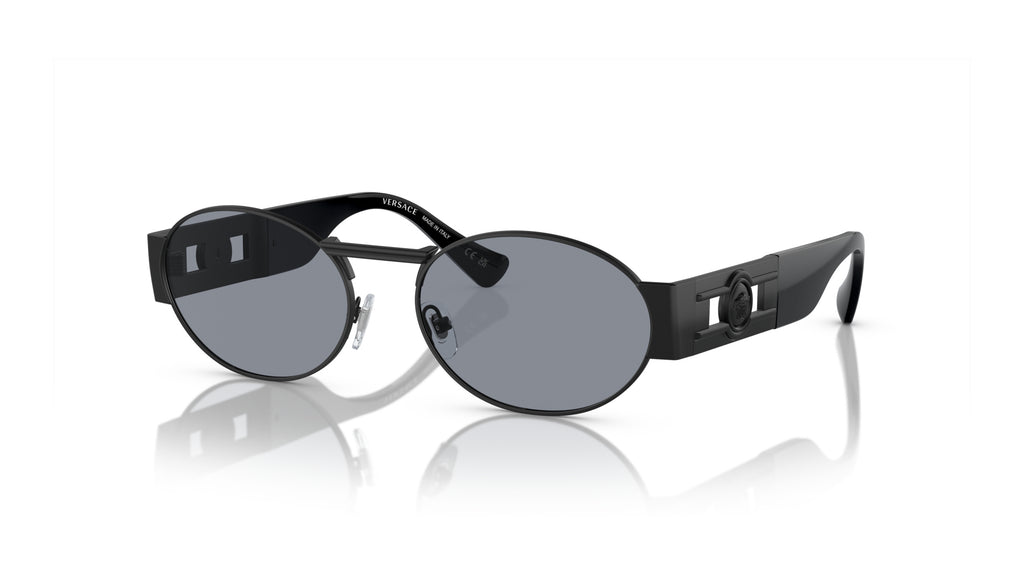 Lunettes de soleil Versace VE2264 1261/1 – Noir mat – vue de trois quarts.