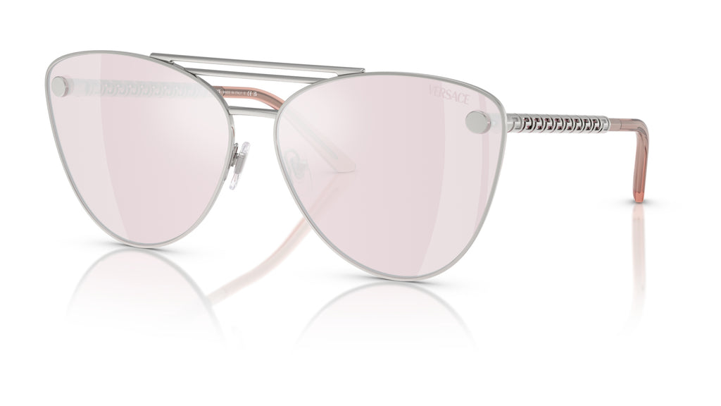Lunettes de soleil Versace VE2267 10007V – Argent – vue de trois quarts.