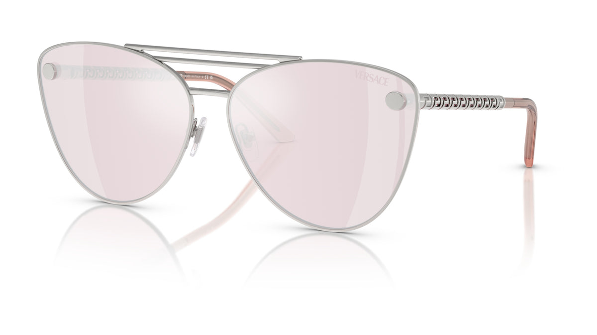 Lunettes de soleil Versace VE2267 10007V – Argent – vue de trois quarts.