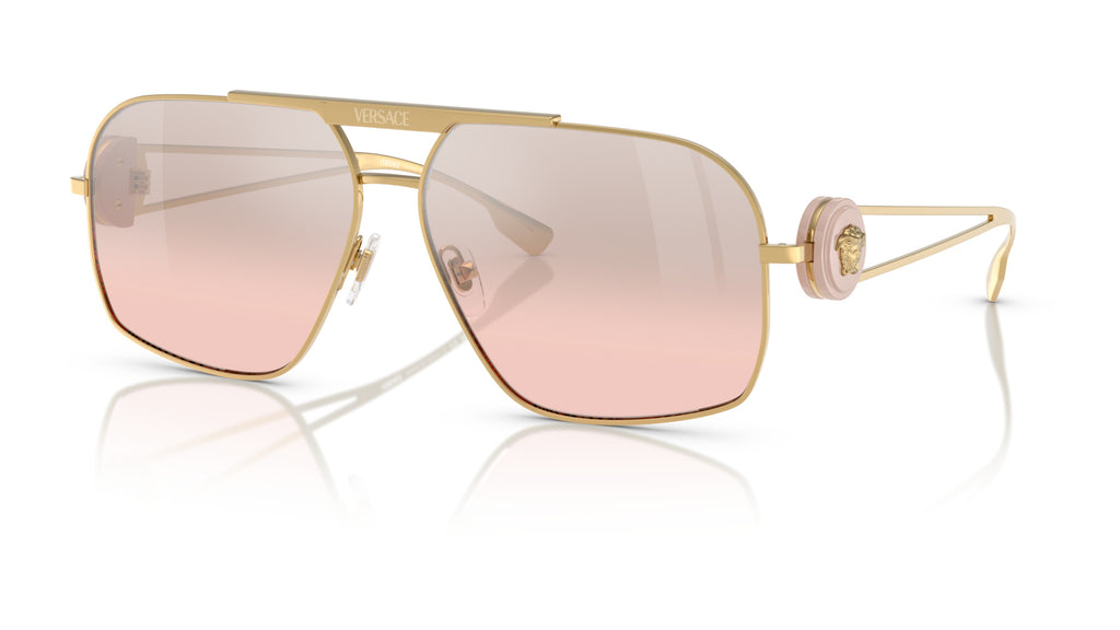 Lunettes de soleil Versace VE2269 10027E – Or – vue de trois quarts.