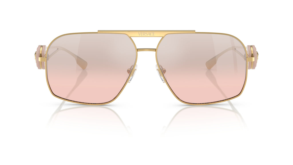 Lunettes de soleil Versace VE2269 10027E – Or – vue de face.