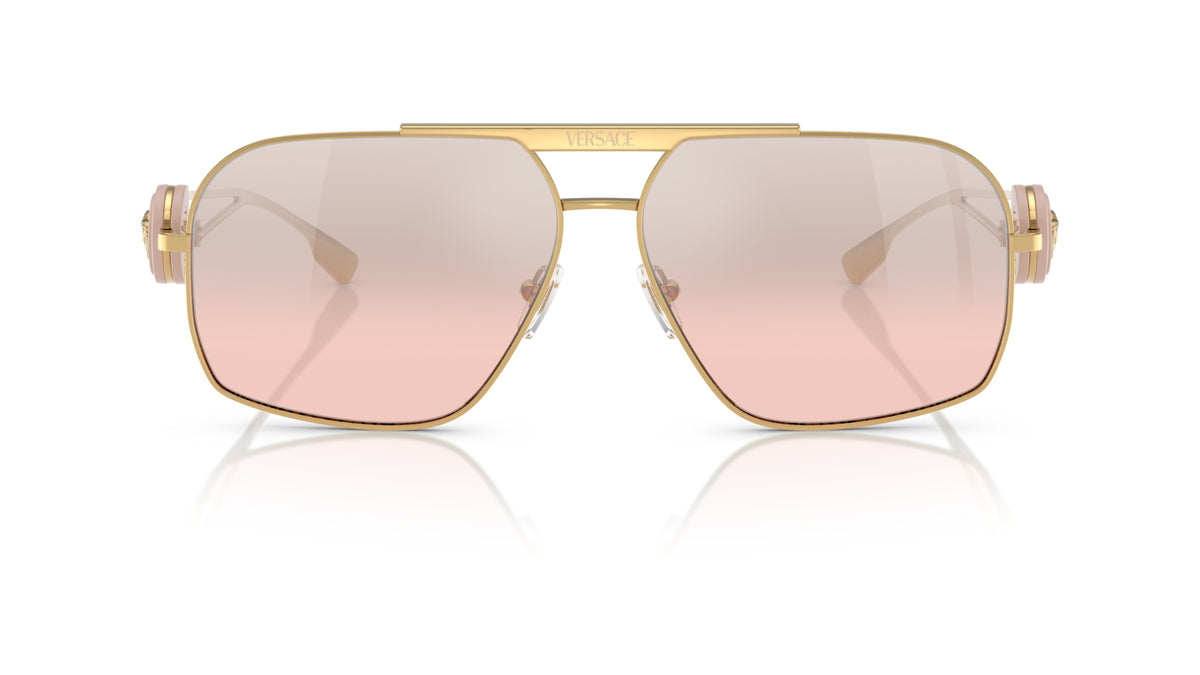 Lunettes de soleil Versace VE2269 10027E – Or – vue de face.