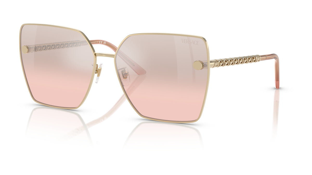 Lunettes de soleil Versace VE2270D 12527E – Or Pâle – vue de trois quarts.