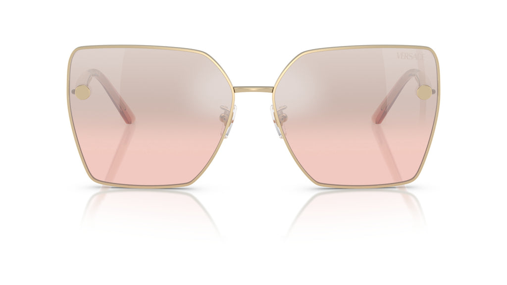 Lunettes de soleil Versace VE2270D 12527E – Or Pâle – vue de face.