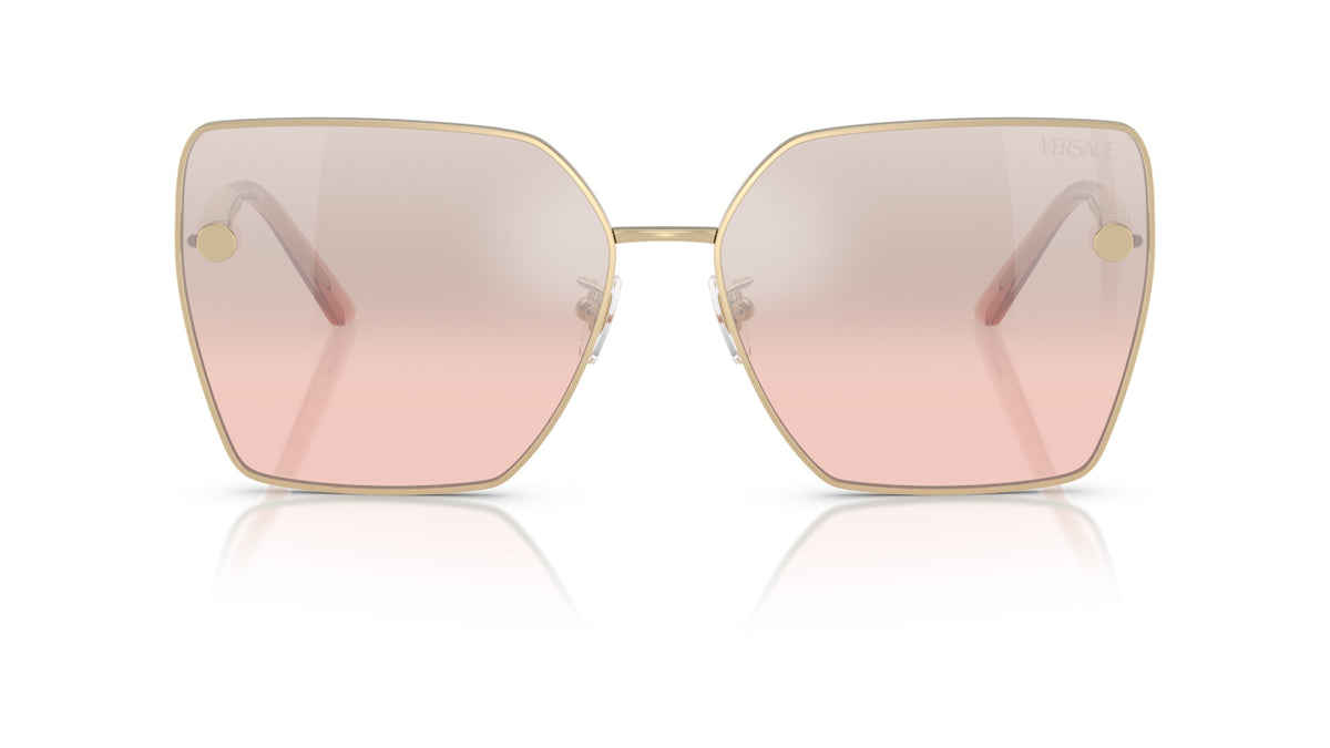 Lunettes de soleil Versace VE2270D 12527E – Or Pâle – vue de face.