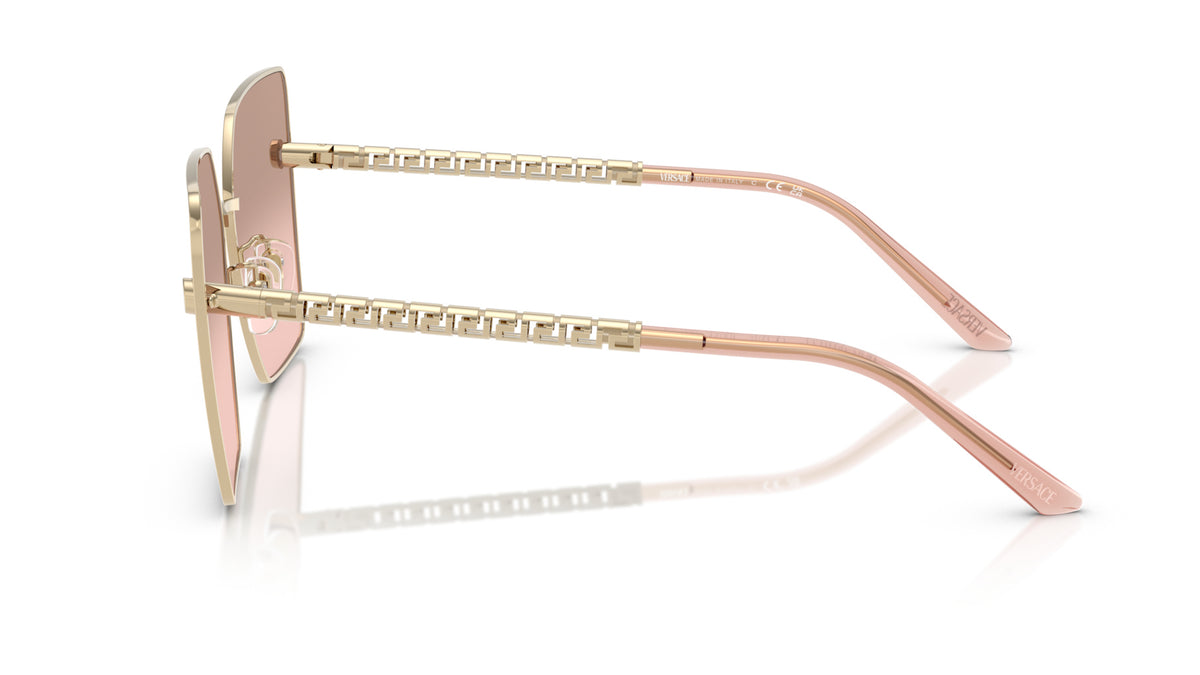 Lunettes de soleil Versace VE2270D 12527E – Or Pâle – vue de profil.