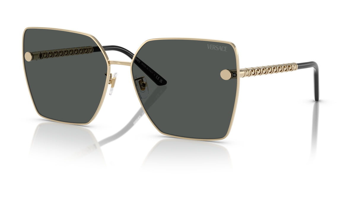 Lunettes de soleil Versace VE2270D 125287 – Or Pâle – vue de trois quarts.
