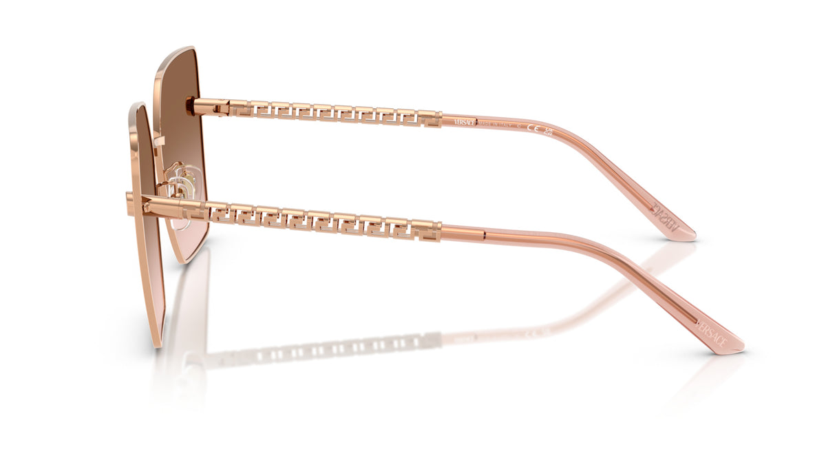Lunettes de soleil Versace VE2270D 141213 – Or Rose – vue de profil.