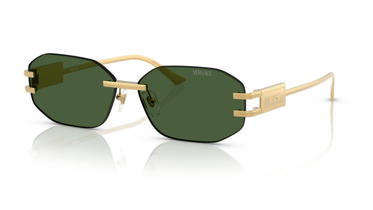Lunettes de soleil Versace VE2274 100271 – Or – vue de trois quarts.