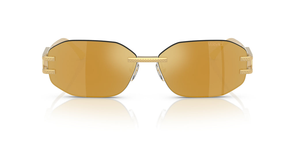 Lunettes de soleil Versace VE2274 10027P – Or – vue de face.
