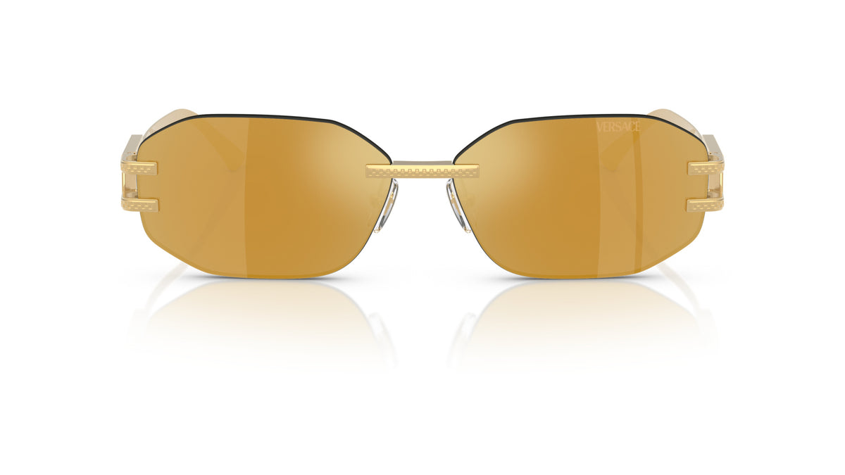 Lunettes de soleil Versace VE2274 10027P – Or – vue de face.