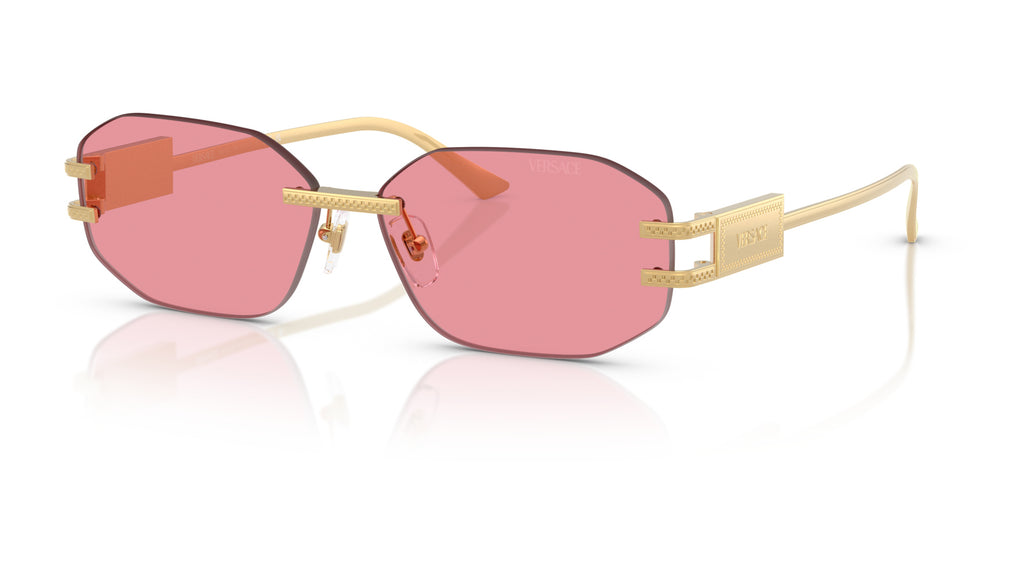 Lunettes de soleil Versace VE2274 100284 – Or – vue de trois quarts.