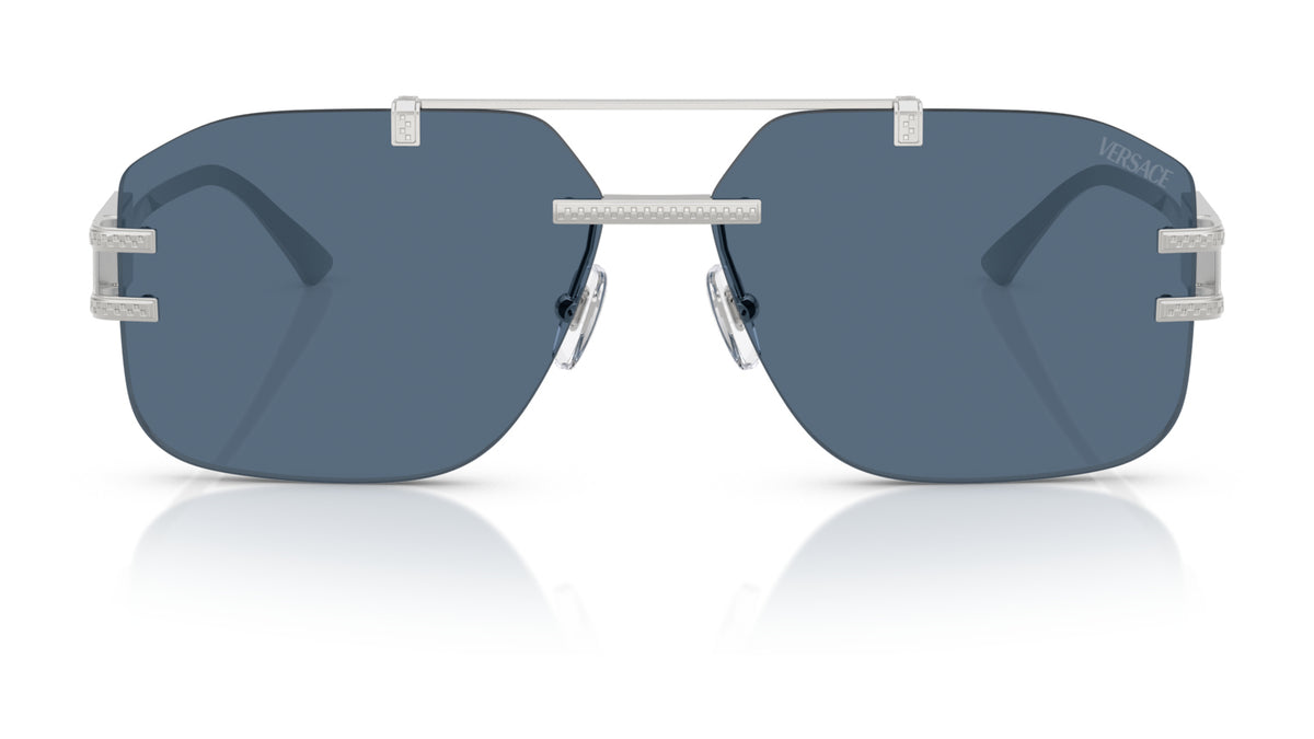 Lunettes de soleil Versace VE2275 100080 – Argent – vue de face.