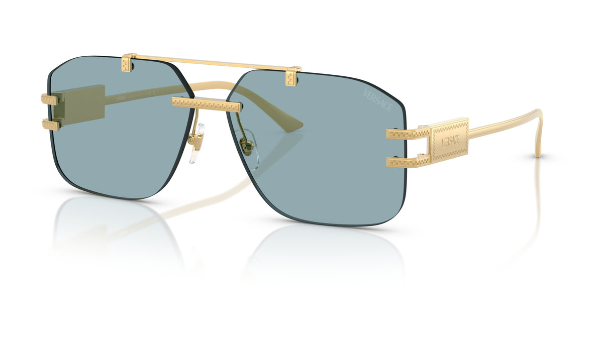 Lunettes de soleil Versace VE2275 100280 – Or – vue de trois quarts.