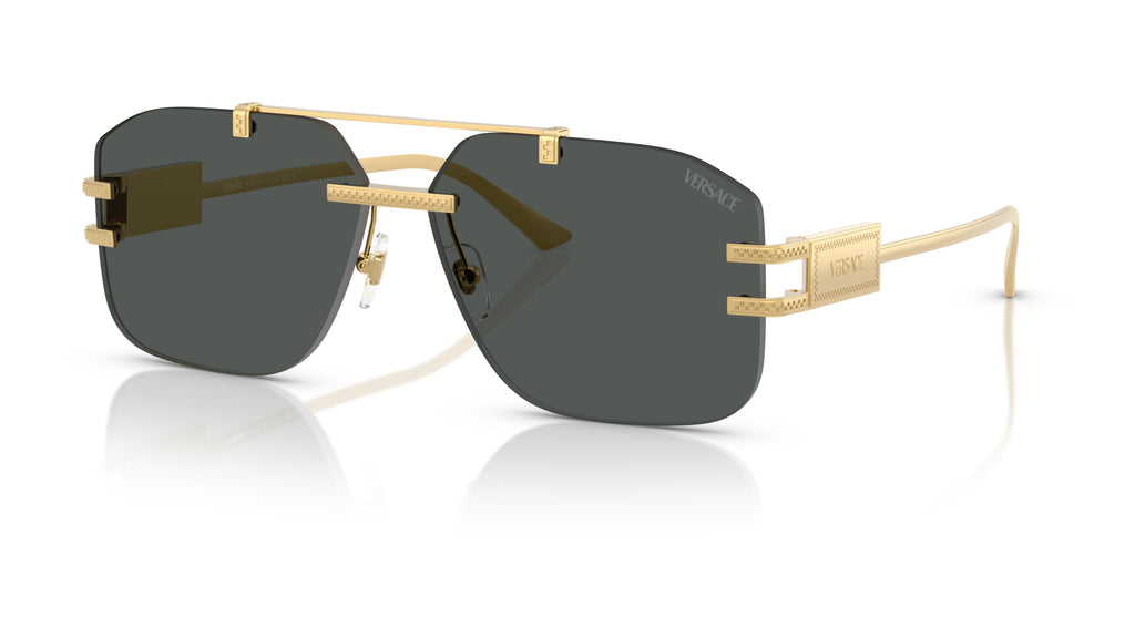 Lunettes de soleil Versace VE2275 100287 – Or – vue de trois quarts.