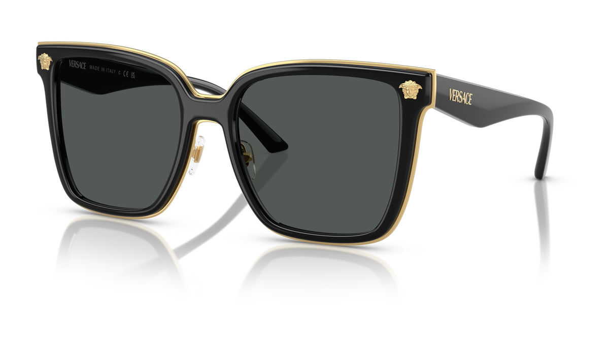 Lunettes de soleil Versace VE2278D GB1/87 – Noir – vue de trois quarts.