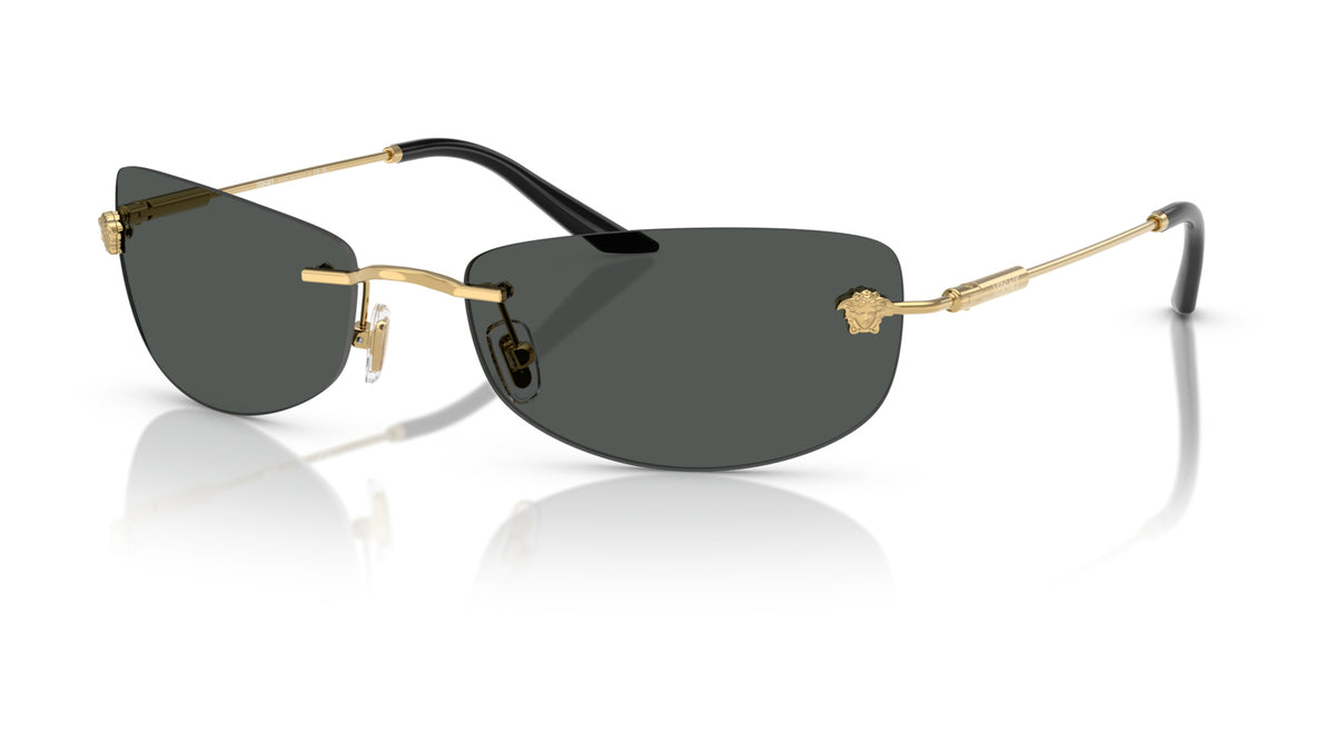 Lunettes de soleil Versace VE2279 100287 – Or – vue de trois quarts.