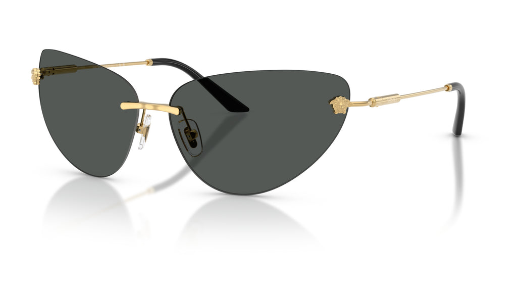 Lunettes de soleil Versace VE2281 100287 – Or – vue de trois quarts.