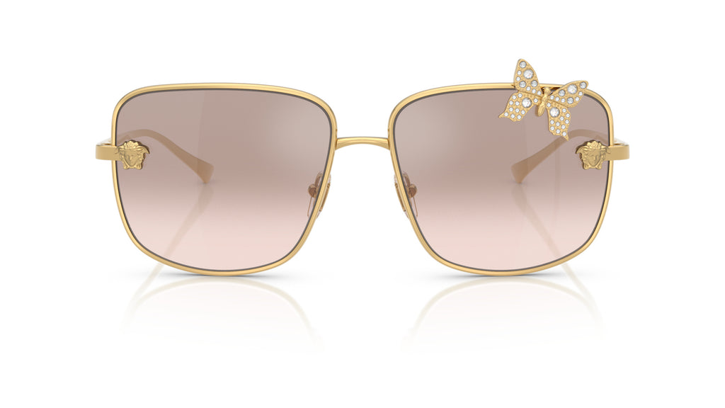 Lunettes de soleil Versace VE2282 10028Z – Or – vue de face.