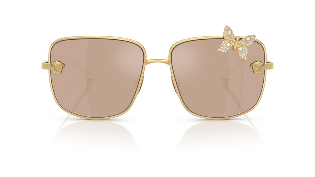 Lunettes de soleil Versace VE2282 K0030W – Plaqué Or – vue de face.