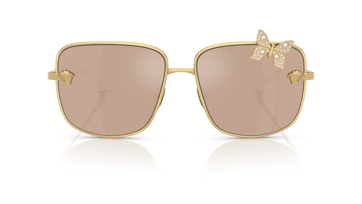 Lunettes de soleil Versace VE2282 K0030W – Plaqué Or – vue de face.