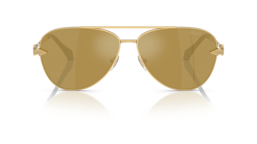 Lunettes de soleil Versace VE2283 10027I – Or – vue de face.