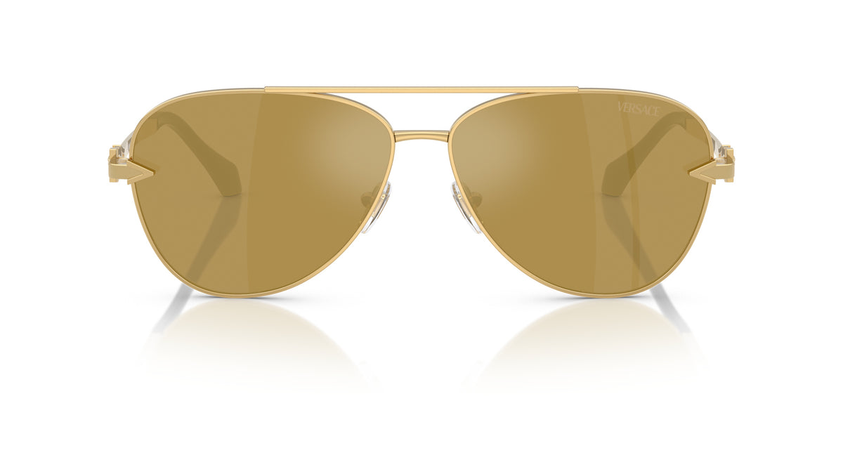 Lunettes de soleil Versace VE2283 10027I – Or – vue de face.