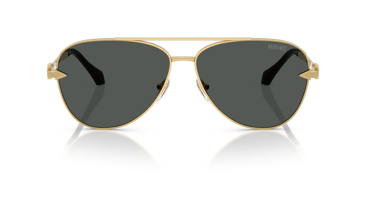 Lunettes de soleil Versace VE2283 100287 – Or – vue de face.