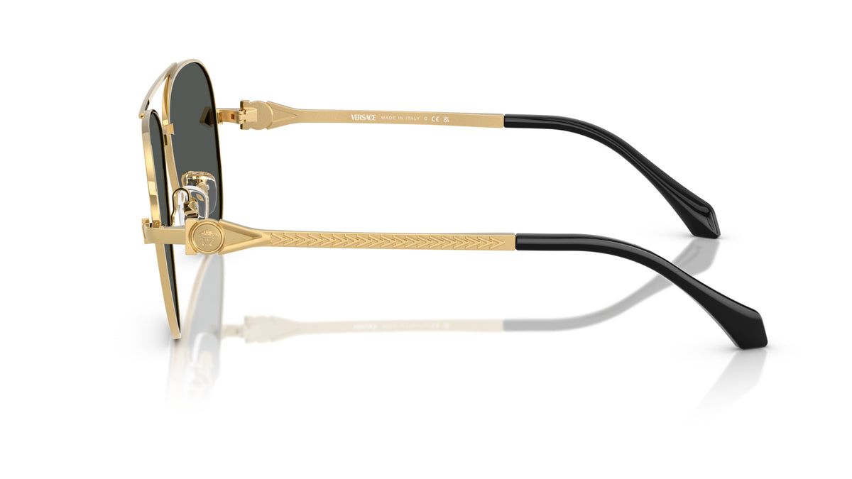 Lunettes de soleil Versace VE2283 100287 – Or – vue de profil.