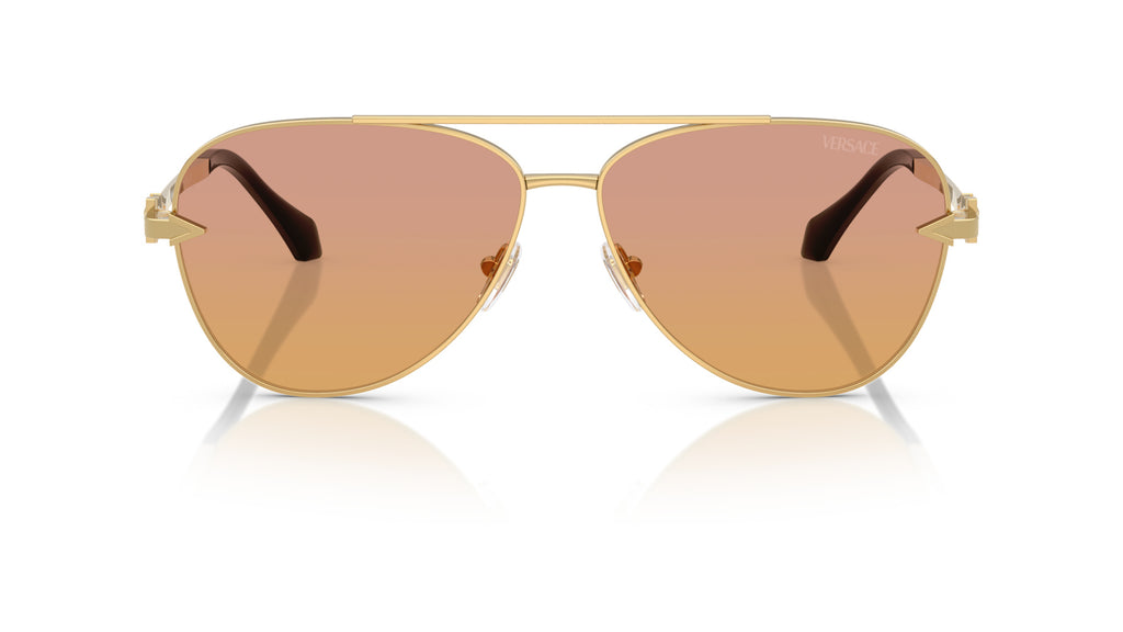 Lunettes de soleil Versace VE2283 1002EL – Or – vue de face.