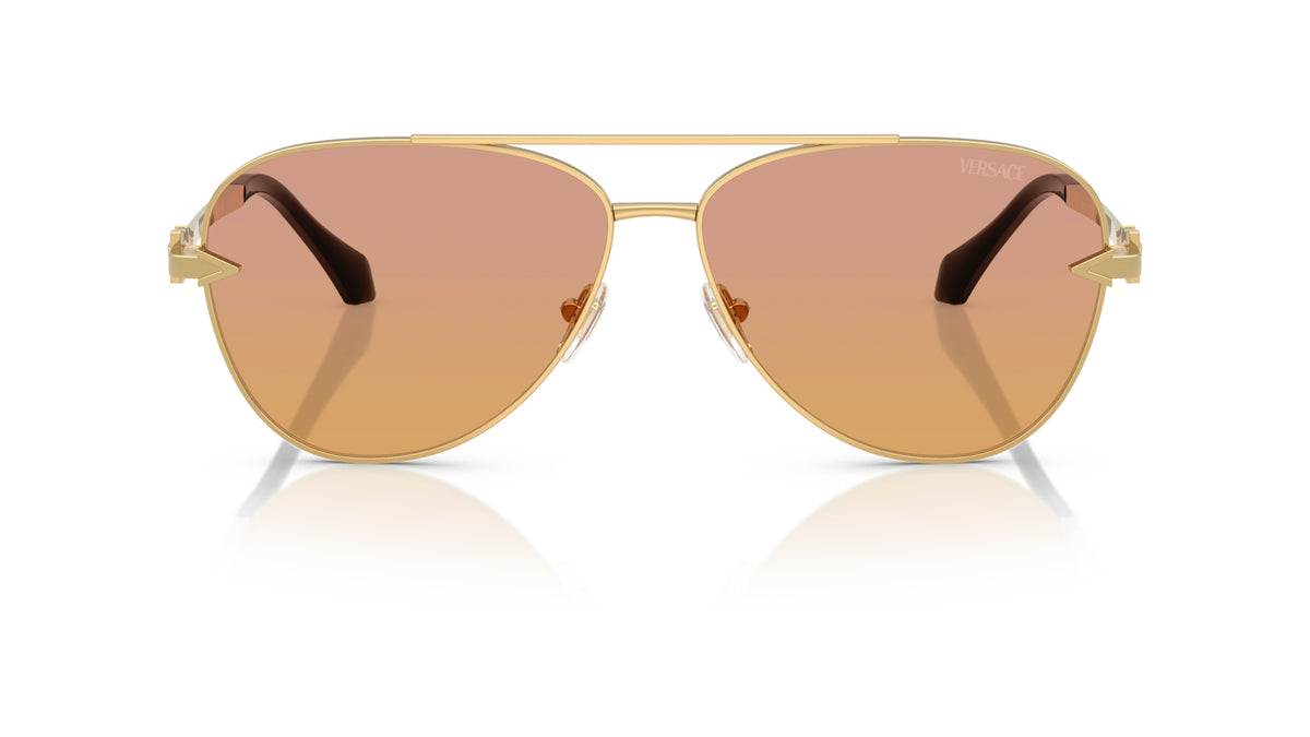 Lunettes de soleil Versace VE2283 1002EL – Or – vue de face.