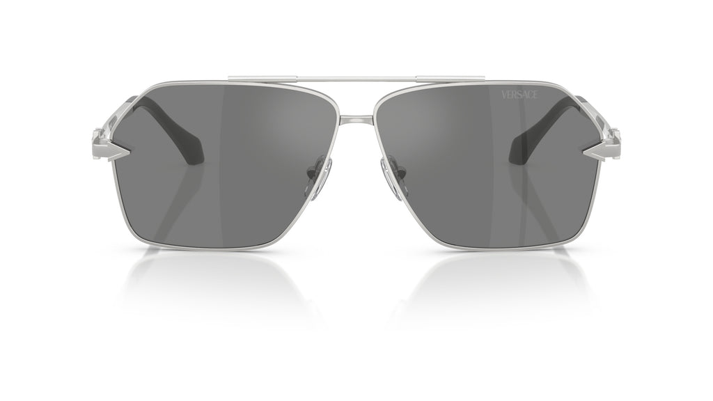 Lunettes de soleil Versace VE2284 10006G – Argent – vue de face.